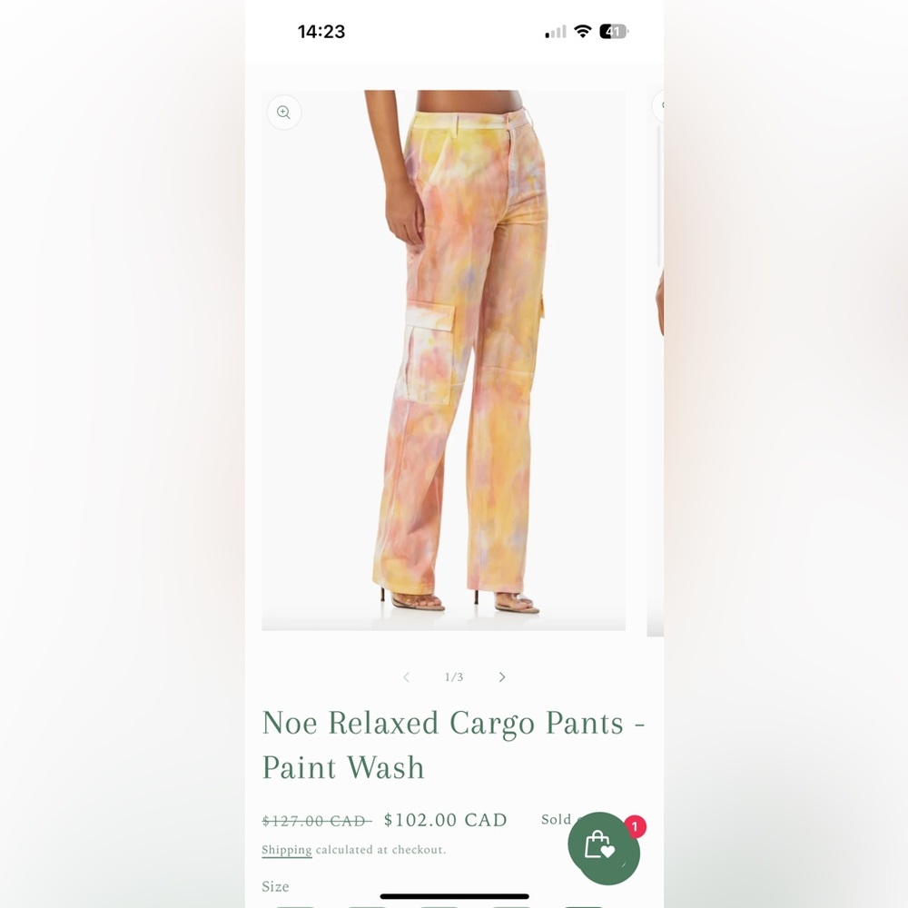 AFRM straight cargo pants size 28